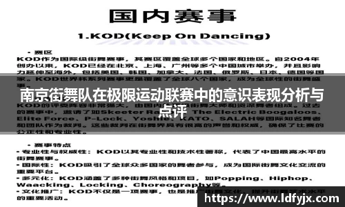 南京街舞队在极限运动联赛中的意识表现分析与点评